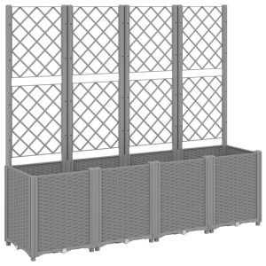 Skrzynia na rośliny Szary 160 x 40 x 140 cm vidaXL 563134 Skrzynia na rośliny Szary 160 x 40 x 140 cm vidaXL 563134