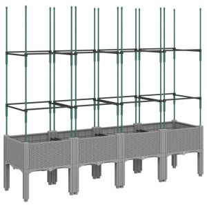 Skrzynia na rośliny Szary 160 x 40 x 142,5 cm vidaXL 563030 Skrzynia na rośliny Szary 160 x 40 x 142,5 cm vidaXL 563030