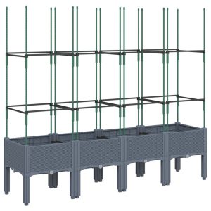 Skrzynia na rośliny Szary 160 x 40 x 142,5 cm vidaXL 562993 Skrzynia na rośliny Szary 160 x 40 x 142,5 cm vidaXL 562993