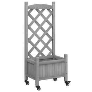 Skrzynia na rośliny Szary 40 x 30 x 97.5 cm Drewno vidaXL 564522 Skrzynia na rośliny Szary 40 x 30 x 97.5 cm Drewno vidaXL 564522