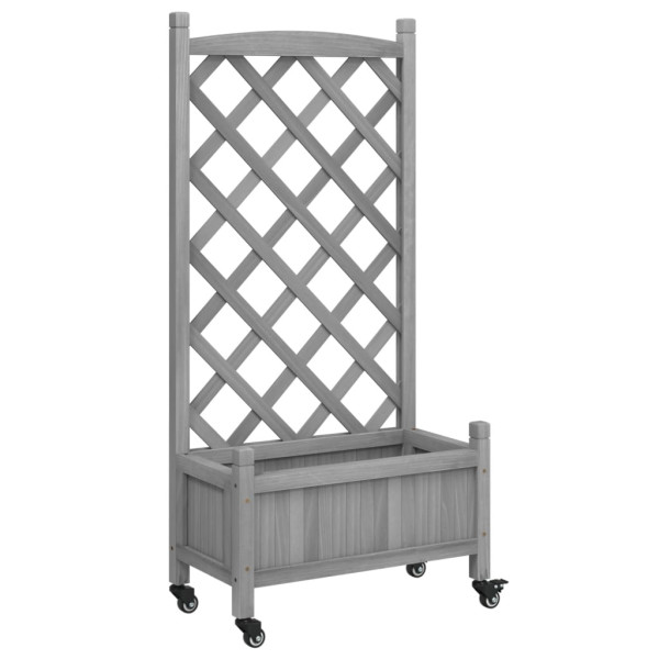 Skrzynia na rośliny Szary 55 x 29.5 x 117.5 cm Drewno vidaXL 563924