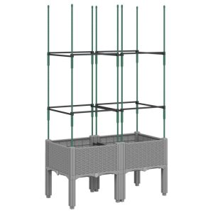 Skrzynia na rośliny Szary 80 x 40 x 142,5 cm vidaXL 562990 Skrzynia na rośliny Szary 80 x 40 x 142,5 cm vidaXL 562990