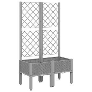 Skrzynia na rośliny Szary 80 x 40 x 142 cm vidaXL 563047 Skrzynia na rośliny Szary 80 x 40 x 142 cm vidaXL 563047