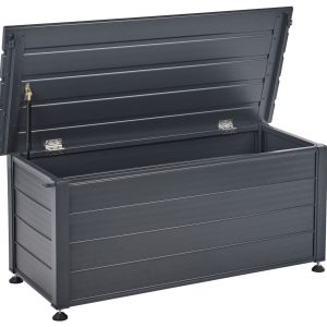 Skrzynia ogrodowa aluminium 190 l ciemnoszara 354312 Skrzynia ogrodowa aluminium 190 l ciemnoszara 354312
