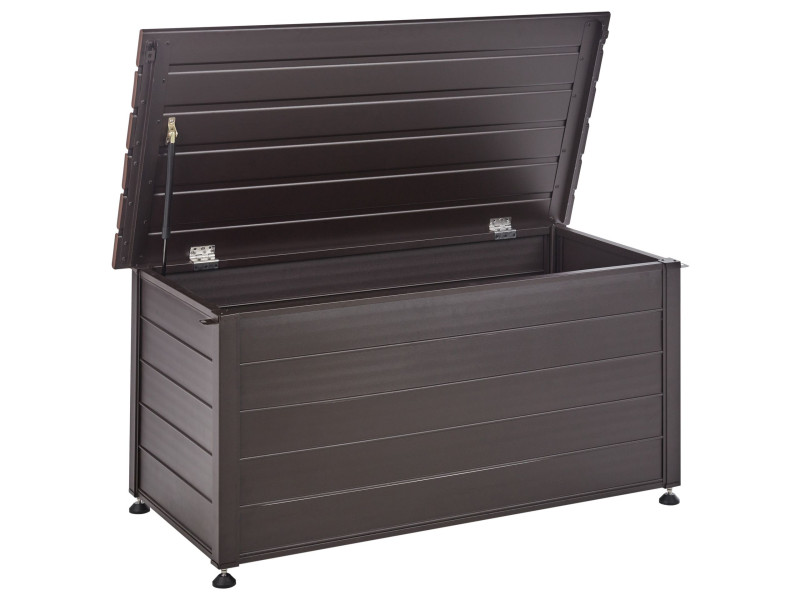 Skrzynia ogrodowa aluminium 330 l ciemnobrązowa 354310