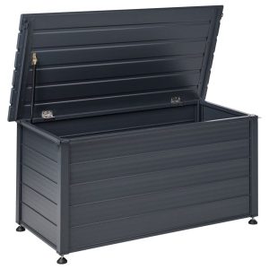 Skrzynia ogrodowa aluminium 330 l ciemnoszara 354314 Skrzynia ogrodowa aluminium 330 l ciemnoszara 354314