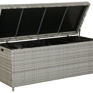 Skrzynia ogrodowa rattan szara 194967 Skrzynia ogrodowa rattan szara 194967