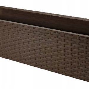 Skrzynka balkonowa brązowa rattan 60 cm 465661 Skrzynka balkonowa brązowa rattan 60 cm 465661
