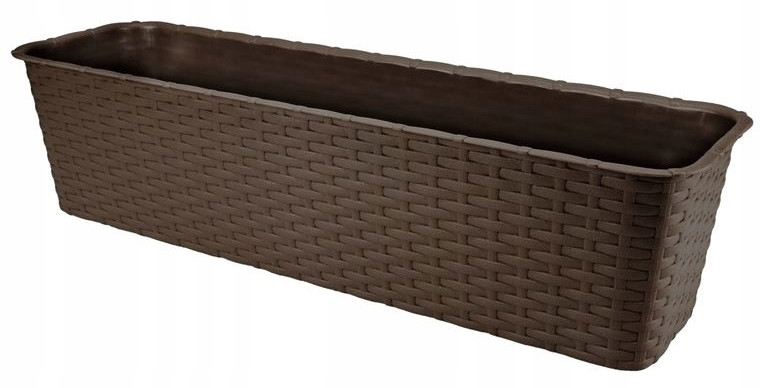 Skrzynka balkonowa brązowa rattan 60 cm 465661