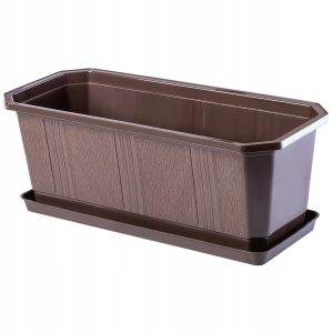 Skrzynka Balkonowa Donica Podstawka Brązowa 40cm 108429 Skrzynka Balkonowa Donica Podstawka Brązowa 40cm 108429