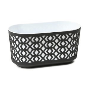 Skrzynka balkonowa Etnic biało-czarna 39,4×20,3×19,4 cm owalna 993893 Skrzynka balkonowa Etnic biało-czarna 39,4×20,3×19,4 cm owalna 993893