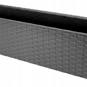 Skrzynka balkonowa grafitowa rattan 60 cm 465662 Skrzynka balkonowa grafitowa rattan 60 cm 465662