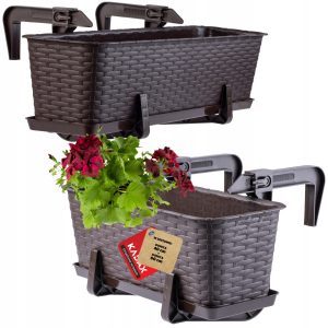Skrzynka Doniczka Balkonowa Uchwyty Zestaw 40+60cm 108464