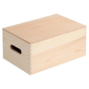 Skrzynka drewniana z uchwytami i pokrywą, 29 x 19 cm, Kesper 151085 Skrzynka drewniana z uchwytami i pokrywą, 29 x 19 cm, Kesper 151085