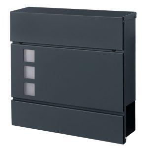 Skrzynka pocztowa na listy i gazety metalowa szara 37x37x10,5 cm 991967 Skrzynka pocztowa na listy i gazety metalowa szara 37x37x10,5 cm 991967