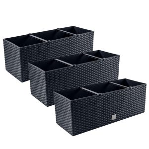 Skrzynki balkonowe Rato Case 3 szt. antracyt na taras rośliny 995168 Skrzynki balkonowe Rato Case 3 szt. antracyt na taras rośliny 995168