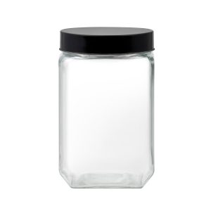 Słoik do przechowywania kwadratowy Milos 1,8l czarny DOMOTTI 180682