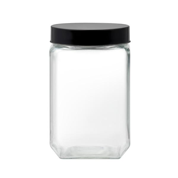 Słoik do przechowywania kwadratowy Milos 1,8l czarny DOMOTTI 180682