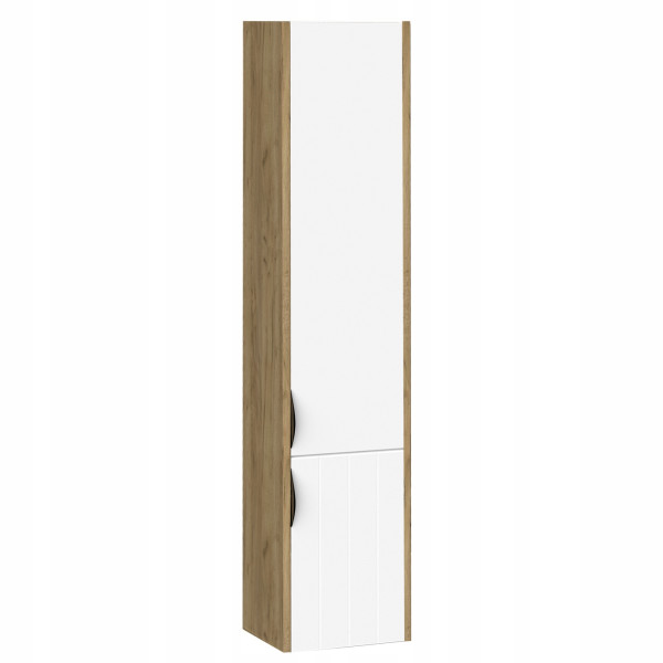 Słupek do Łazienki Szafka Wiszący Biały / Dąb 160 x 32 x 30 cm Drzwi MDF 947033