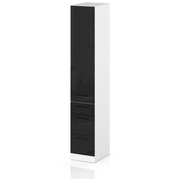 Słupek kuchenny 30cm 3 szuflady s30s3 spremium czarny połysk 373857