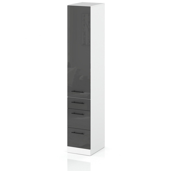Słupek kuchenny 30cm 3 szuflady s30s3 spremium szary połysk 373885