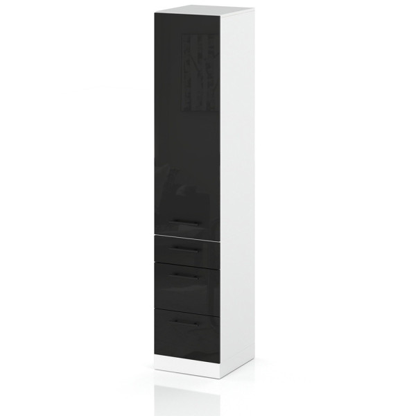 Słupek kuchenny 40cm 3 szuflady s40s3 spremium czarny połysk 373851