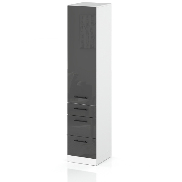 Słupek kuchenny 40cm 3 szuflady s40s3 spremium szary połysk 373875