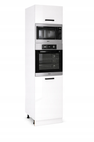 Słupek Kuchenny pod Piekarnik i Mikrofale 60cm 210cm Biały Połysk 1084206