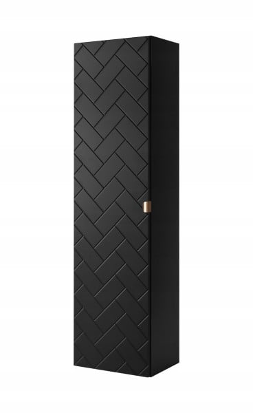 Słupek Łazienkowy 136 cm MADIS CZARNY Półki Uchwyt Gold 259834