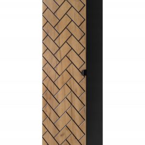 Słupek Łazienkowy 136 cm MADIS DĄB CRAFT Półki Uchwyt Black 259833 Słupek Łazienkowy 136 cm MADIS DĄB CRAFT Półki Uchwyt Black 259833