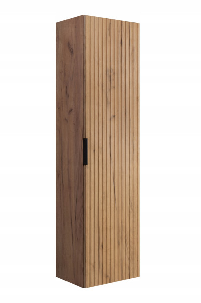 Słupek Łazienkowy 136 cm RYFLE Wiszący FRONT Dąb ZŁOTY Półki 230715