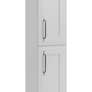Słupek łazienkowy, biały, 35 x 136 x 27 cm, uchwyt srebrny 1059988 Słupek łazienkowy, biały, 35 x 136 x 27 cm, uchwyt srebrny 1059988