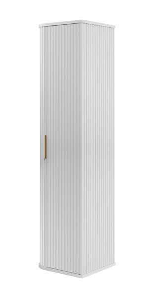 Słupek łazienkowy, biały, uchwyt złoty, 139 x 35,5 x 31,5 cm 801241
