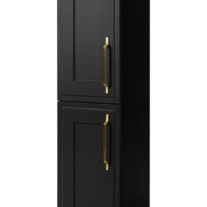 Słupek łazienkowy czarny, 35 x 136 x 27 cm, uchwyt złoty 1059958 Słupek łazienkowy czarny, 35 x 136 x 27 cm, uchwyt złoty 1059958