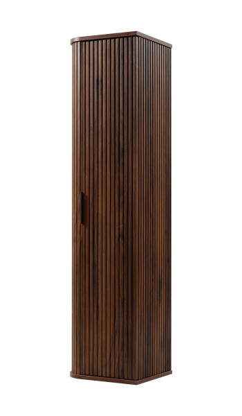 Słupek łazienkowy, dąb orzech, uchwyt czarny, 139 x 35,5 x 31,5 cm 804658