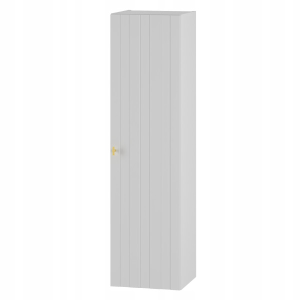 Słupek łazienkowy ELEGANTE 130 cm biały wiszący 1 drzwi złoty uchwyt 775658