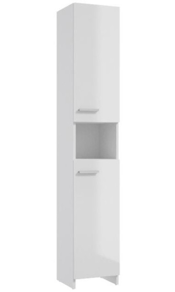 Słupek łazienkowy stojący biały połysk 170x30cm szafka 408832