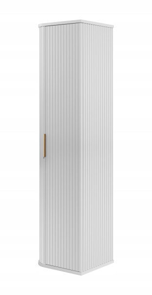 Słupek Łazienkowy Szafka Łazienkowa Wisząca 139 Cm Biały Ryflowane Fronty 1051033