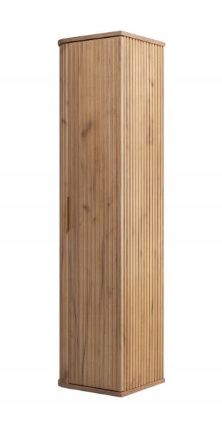 Słupek Łazienkowy Szafka Łazienkowa Wisząca 139 Cm Dąb Ryflowane Fronty 1051029
