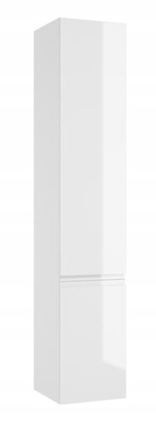 Słupek łazienkowy wiszący biały połysk 157cm, szafka 4 półki bez szuflad 774232
