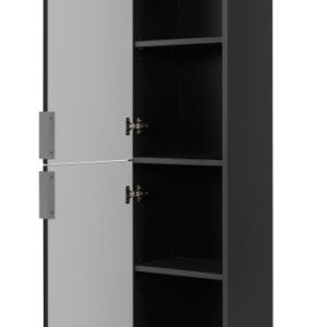 Słupek łazienkowy wiszący, ciemnoszara, uchwyt srebrny, 35 x 136 x 27 cm 1059973 Słupek łazienkowy wiszący, ciemnoszara, uchwyt srebrny, 35 x 136 x 27 cm 1059973