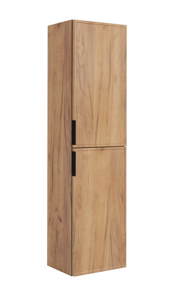 Słupek łazienkowy wiszący, dąb Craft, uchwyt czarny, 35 x 136 x 27 cm 1059978