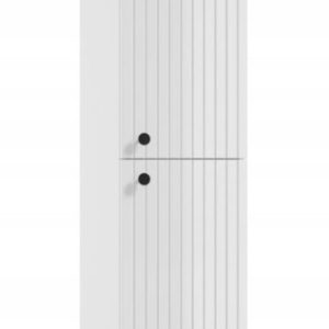 Słupek łazienkowy wiszący ryflowany lamele 140x35cm biały 379358