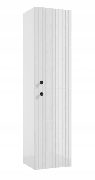 Słupek łazienkowy wiszący ryflowany lamele 140x35cm biały 379358