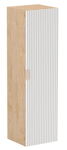 Słupek łazienkowy wiszący z półkami biały + orzech - Rivro 310401