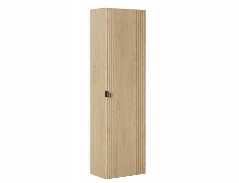 Słupek OVALIA 140 cm Dąb Cremona ryflowany front czarne uchwyty nowoczesny 738470