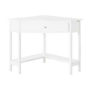 SoBuy Biurko narożne z szufladą Biały 76x76x76 cm FWT31-W 1073596 SoBuy Biurko narożne z szufladą Biały 76x76x76 cm FWT31-W 1073596