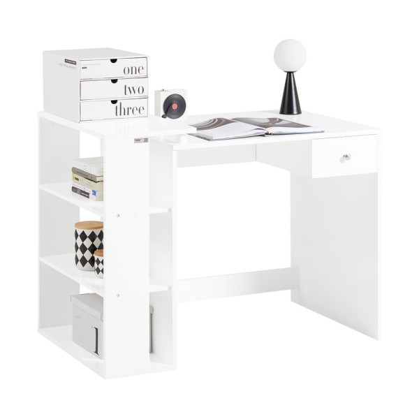 SoBuy Biurko z szufladą Biały 101x60x76 cm FWT35-W 1073593