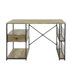 SoBuy Biurko z szufladą Drewno/Czarny 118x48x75cm FWT61-N 969655 SoBuy Biurko z szufladą Drewno/Czarny 118x48x75cm FWT61-N 969655