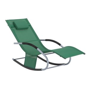 SoBuy Fotel ogrodowy bujany Ciemnozielony 150x63x87cm Nowoczesny OGS28-WD 917078